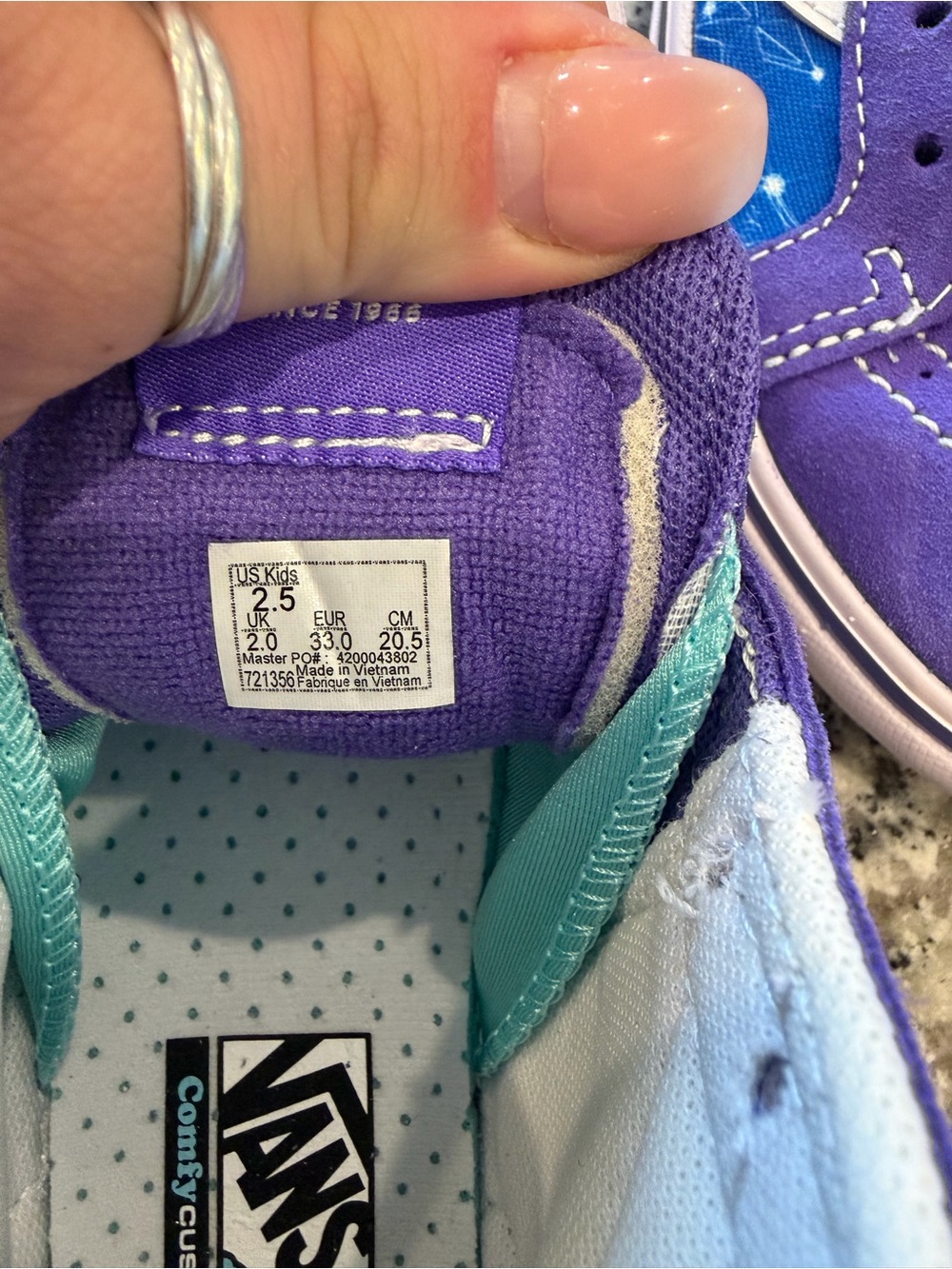 Vans Purple High-Top Sneakers with Teal Accents - Picture 4 of 4